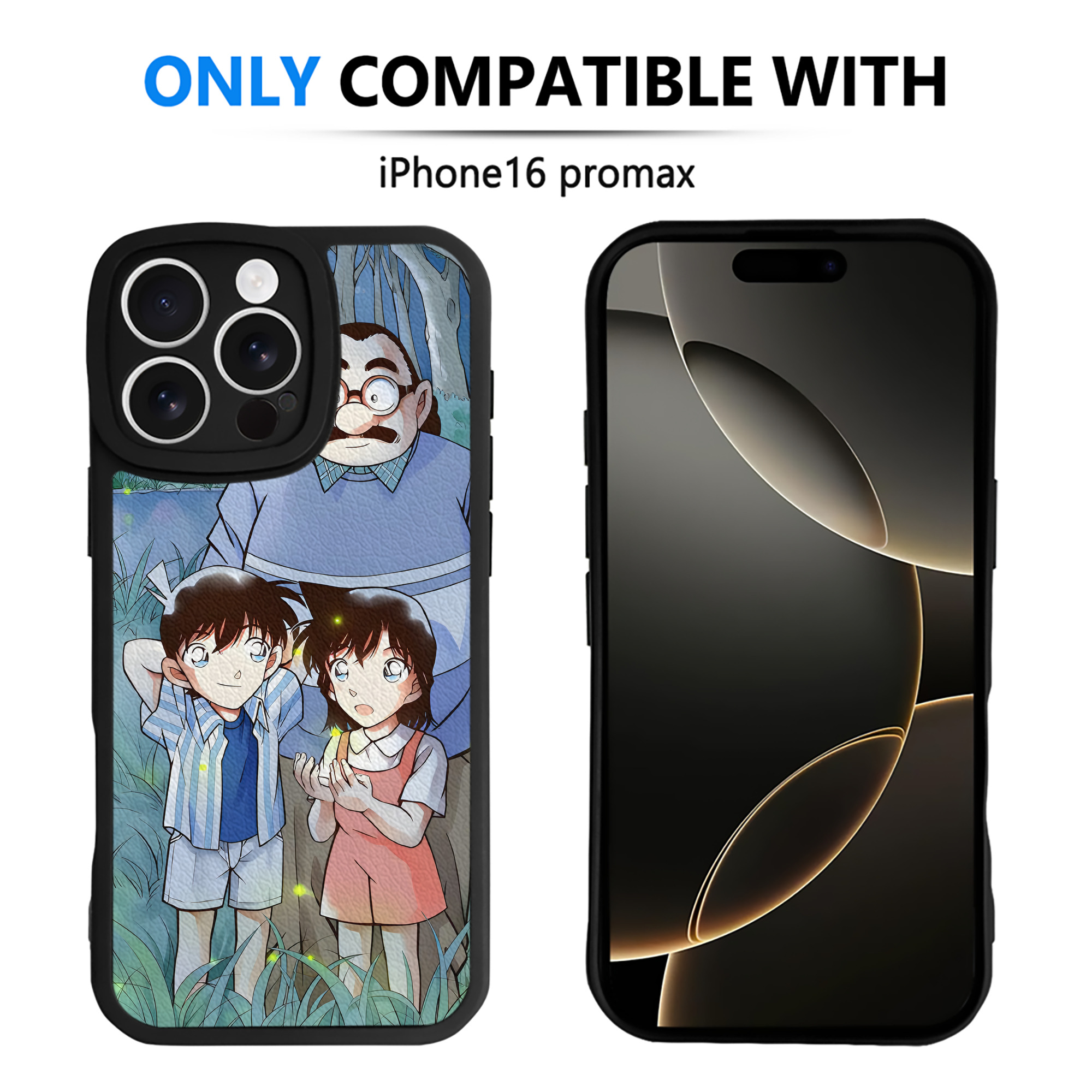 （画像用） 名探偵コナン Detective Conan 【iPhone 16シリーズ対応】シリコンスマホケース（レザー調） 材質：シリコン